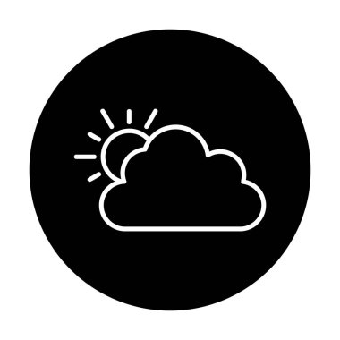 Bulut simgesi olan güneş. hava sembolü vektör çizimi