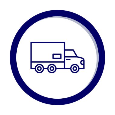 dağıtım kamyonu simgesi, vektör illüstrasyonu