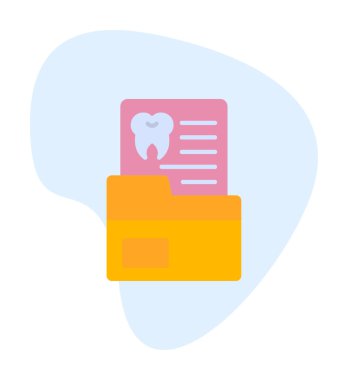 Vektör olarak diş kaydı simgesi. logotype - doodle 