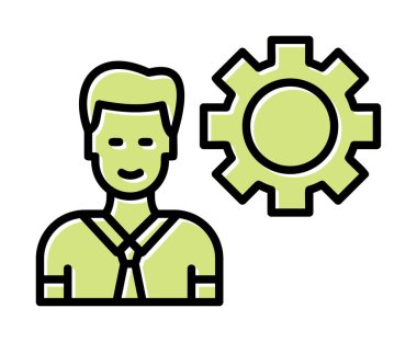 Yönetici satırı simgesi. Kravatlı adam. vektör çizimi tasarımı