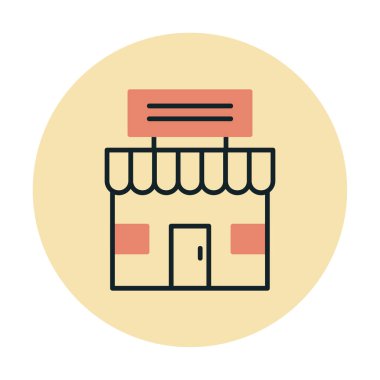 dükkan simgesi, vektör illüstrasyonu basit tasarım