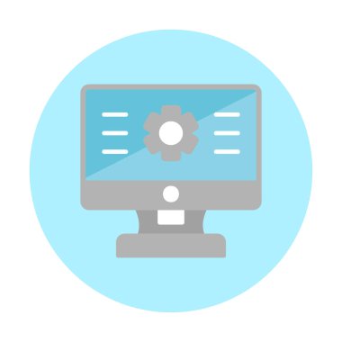 bilgisayar izleme simgesi, vektör illüstrasyonu basit tasarım