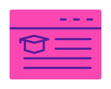 çevrimiçi eğitim simgesinin vektör illüstrasyonu               