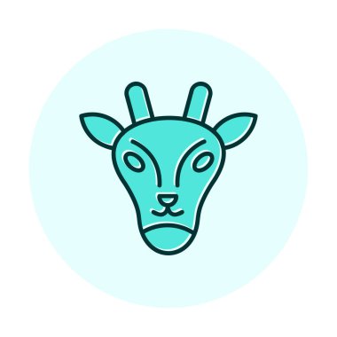 Zürafa baş web simgesi, vektör illüstrasyonu 