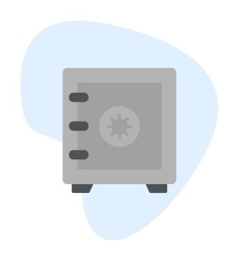 Güvenli kutu simgesi, vektör illüstrasyonu 