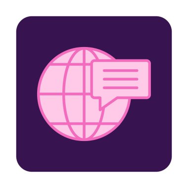 Dünya İletişim vektör simgesi modern illüstrasyon             