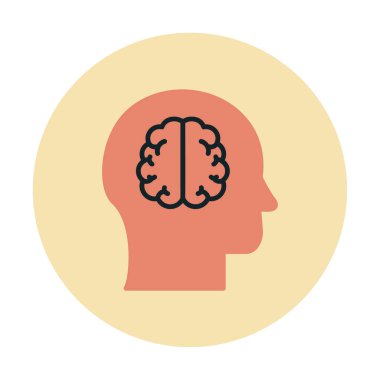 Moda Biçimli Beyin Simgesi İzole Arkaplan