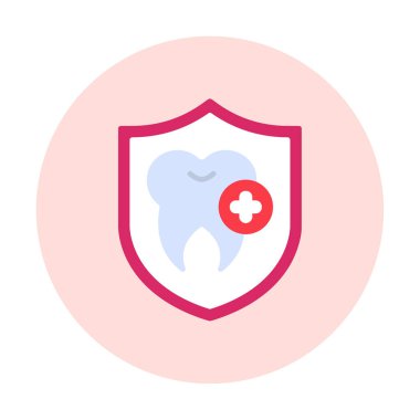 Diş koruma kalkanı ikon vektörü. İnce çizgi işareti. Önleme izole edilmiş kontür sembolü gösterimi