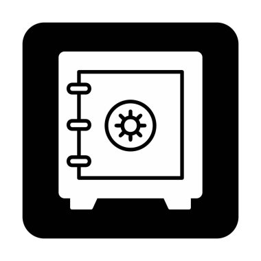 Güvenli kutu simgesi, vektör illüstrasyonu 