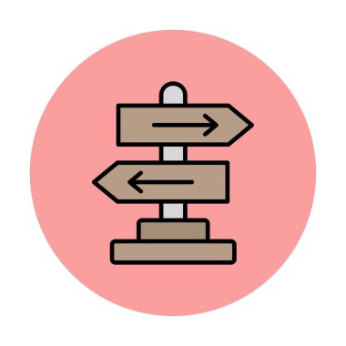 Yön düz simge, vektör illüstrasyonu