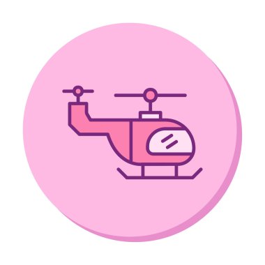Helikopter düz simgesi, vektör çizim 