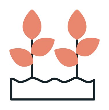 Büyüyen Bitkiler web simgesi, vektör illüstrasyonu 