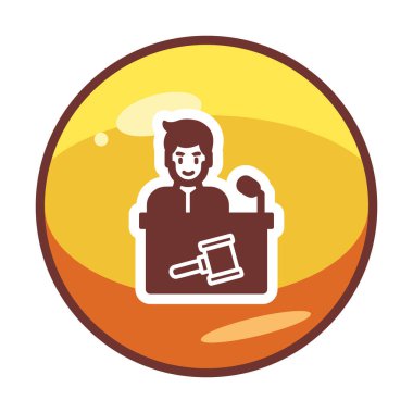 Açık artırmacı simgesi düz stil, vektör illüstrasyonu