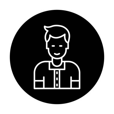 Avatar man simgesi, vektör illüstrasyonu  
