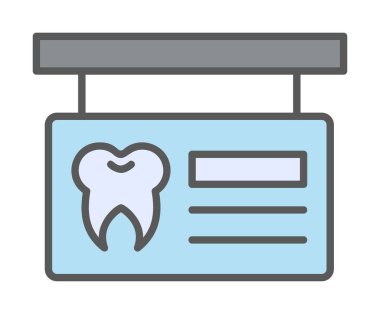 Diş Kliniği İmza Panosu Web simgesi, vektör illüstrasyonu