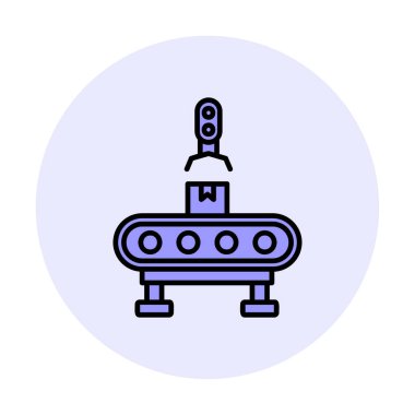 Fabrika Makine simgesi vektör çizimi  