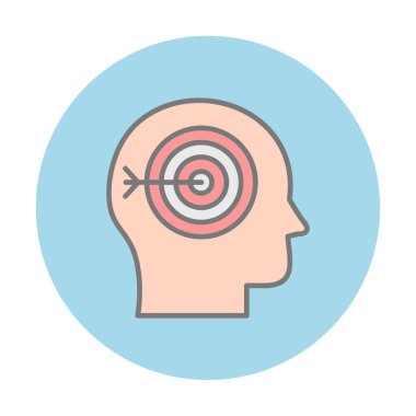 baş hedef simgesi, vektör illüstrasyonu 