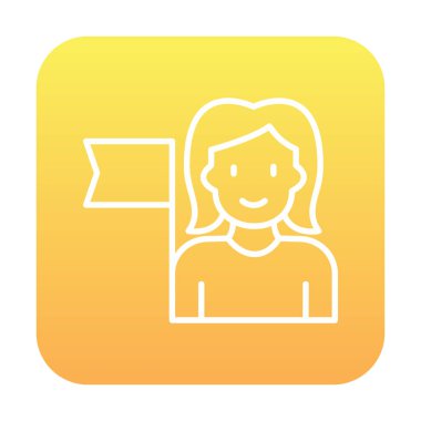 Bayrağı olan insanlar, tasarım vektörü illüstrasyonunda feminizm 