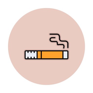 sigara yassı simgesi, vektör illüstrasyonu  