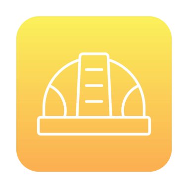 İnşaat Miğferi. İnşaat endüstrisi simgesi ana hatlarıyla doldurulmuş                    