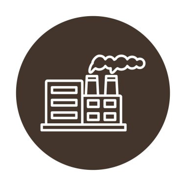 Nükleer santral ikon vektörü. İnce çizgi işareti. izole edilmiş sınır sembolü çizimi