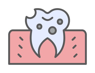 Diş Tedavi simgesi, vektör illüstrasyonu  