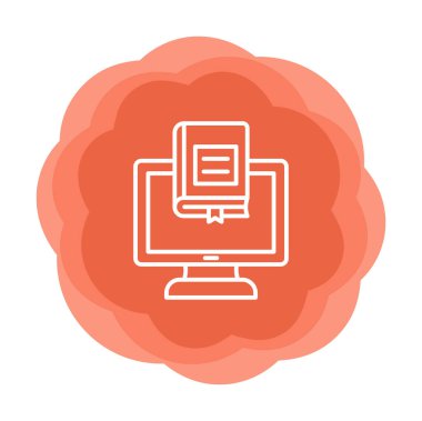 çevrimiçi kütüphane rengi vektör illüstrasyonu                        