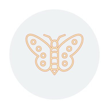 Kelebek Vektör Simgesi Düz Çizim 