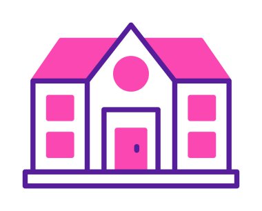 ev düz simgesi, vektör illüstrasyonu 