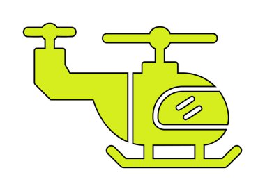 Helikopter düz simgesi, vektör çizim 