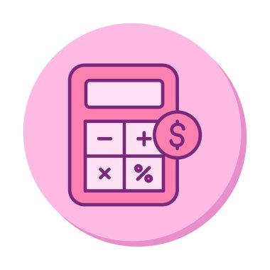 hesap makinesi düz simgesi, vektör illüstrasyonu