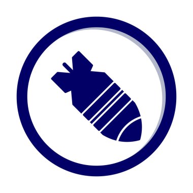 Nükleer bomba ikonu, vektör illüstrasyonu