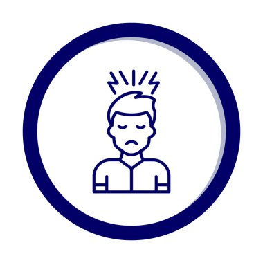 stresli kişi simgesi, vektör illüstrasyonu basit tasarım