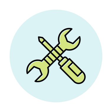 Basit mekanik Araçlar simgesi, vektör illüstrasyonu