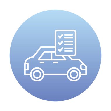 Araç kontrol listesi simgesi, araba bakım vektörü illüstrasyonu 