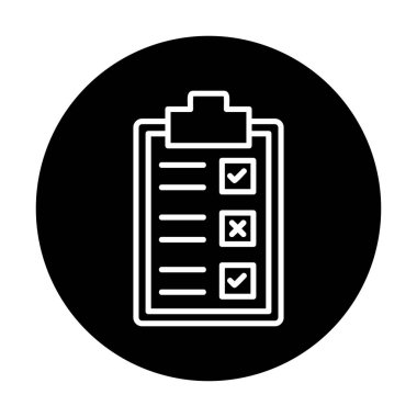 Kontrol listesi olan pano simgesi, vektör illüstrasyon tasarımı  