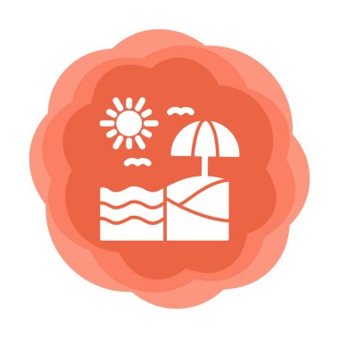 Yaz plaj ikonunun vektör illüstrasyonu 