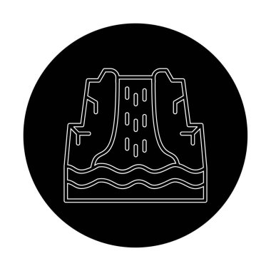 Basit Waterfal simgesi, vektör illüstrasyonu