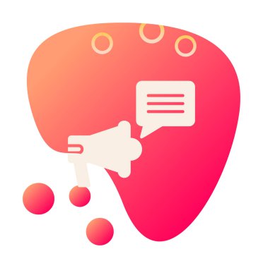 Konuşma baloncuğu vektör illüstrasyonlu megafon