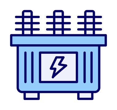 Batarya güç ikonu vektör illüstrasyonu. Dönüştürücü                         