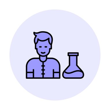 Basit vektör izole illüstrasyondaki bilim adamı simgesi                                    