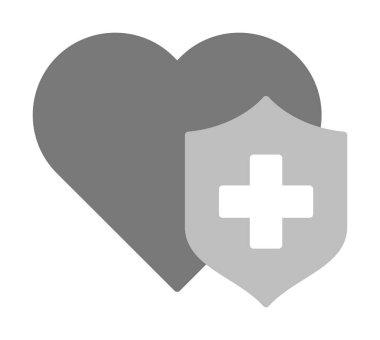 Çapraz ikonlu kalp, vektör çizimi. Sağlık hizmetleri kavramı                             