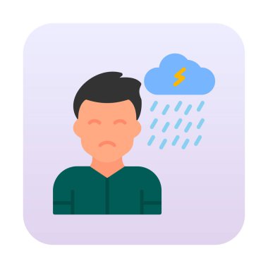 Depresyon konsepti vektör illüstrasyonu