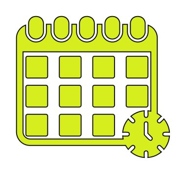 Takvim anımsatma simgesi, bitiş tarihi simgesi, vektör illüstrasyonu