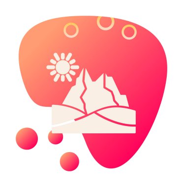 Çöl dağı manzara ikonu vektör illüstrasyon tasarımı