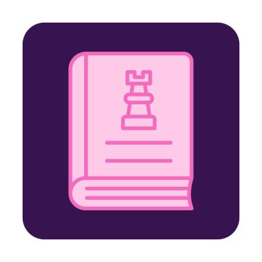 Satranç taşı simgesi, vektör illüstrasyonlu kitap