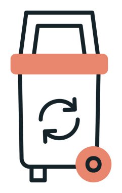 Çöp kutusu simgesi vektör illüstrasyonu 