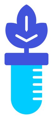 Test tüpü simgesine bitki, vektör illüstrasyonuName 
