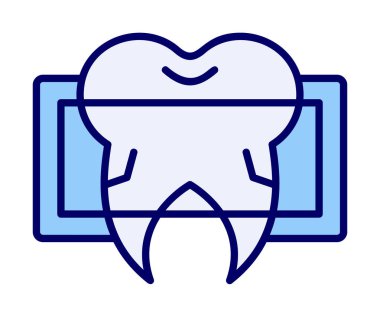 Diş bakımı ikonu, basit tasarım. Vektör çizimi. Diş röntgeni                                