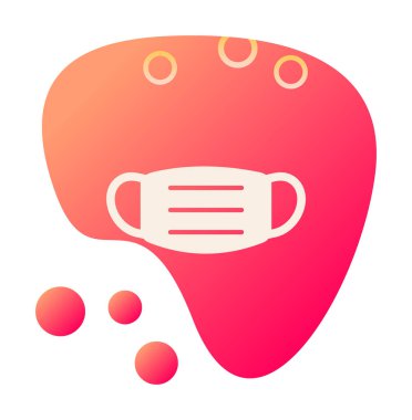 Tıbbi veya Cerrahi Yüz Maskesi. Virüs Koruma. Solunum maskesi takıyorum. Sağlık ve Coperid 19 Önleme Konsepti. Vektör İllüstrasyonu